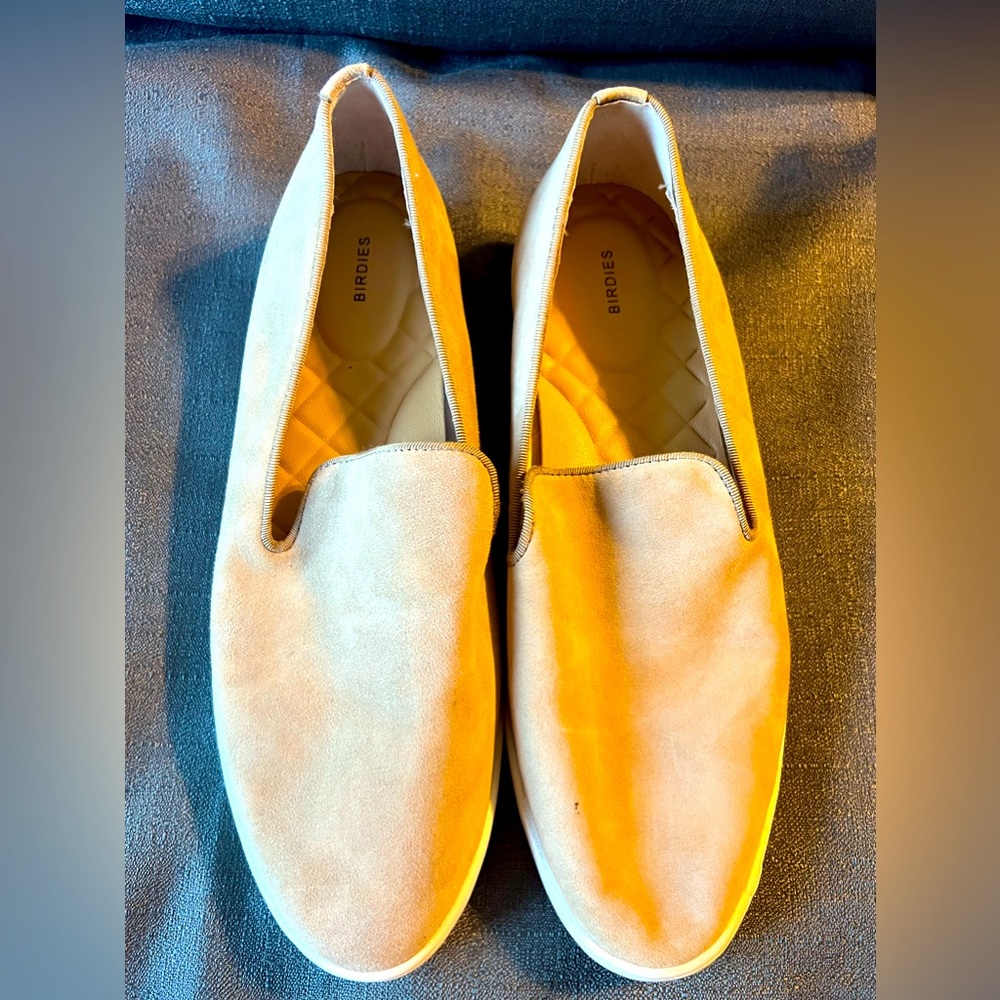 Birdies beige suede slip on sneakers size 9.5